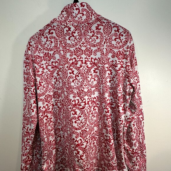 Women's Athleta 1/4 Zip Red and White Collared Pull Over Size - Picture 4 of 5
